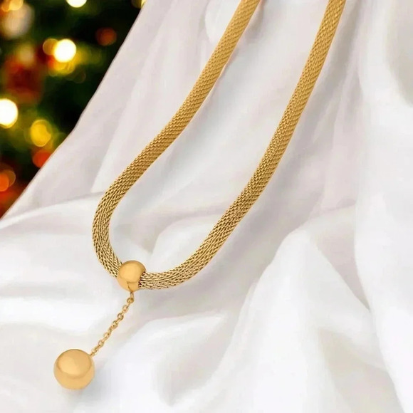 🆕️Elegant 18K Gold Plated Round Bead Charm Necklace – Simple & Stylish Gift ✨️ - Picture 6 of 11
